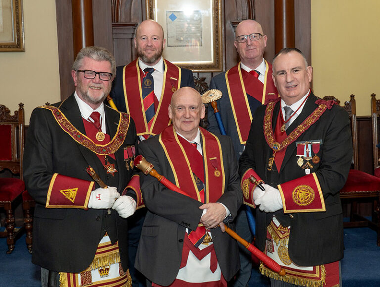 Cottown RAC 430 Bangor, held their installation last night. EK Stewart Jarvis was installed by V Ec Comp Chris MP McCullough. Distinguished guests included the Most Excellent & Supreme Grand King M E Comp Neil Coey, District Grand King of Down M E Comp Roy Humphries and Chapter Inspector V Ex Comp Ken Lindsay.